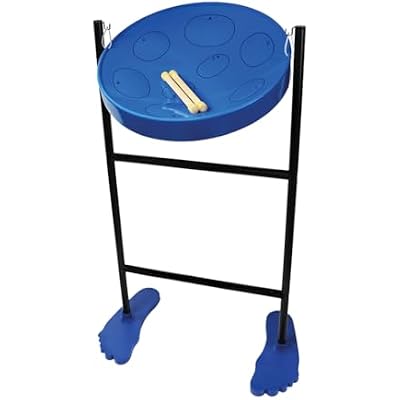 Jumbie Jam Authentic Steel Drum Blue Finish with Tube Floor Stand