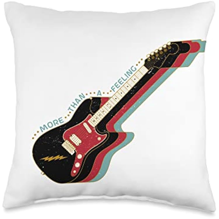 More Than A Feeling Retro Guitar Tee Throw Pillow