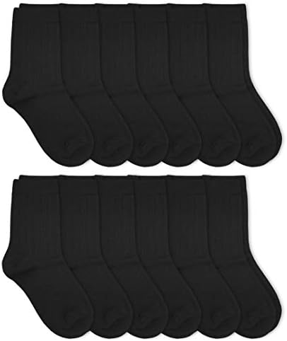 Jefferies Socks Boys School Uniform Rib Crew Dress Socks 12 Pair Pack