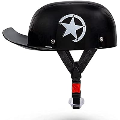 DOT Certified Baseball Cap Helmet, Motorcycle Men Women Street Bike Half Helmet, Retro Open Face Skull Cap Fashion Motorbike Helmet for Street Cruiser Jet Style Moped ATV Scooter