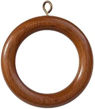 Wooden Curtain Rings for 1 Inch to 1.70 Inch Thick Curtain Rod - Set of 50 Rings with Screw Eye - Wood Drapery Curtain Rings for Windows (50, Inner Dia 2.2, Outer Dia 3 Inch)