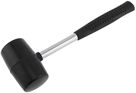Black Rubber Mallet Rubber Hammer, Soft-Face Hammer Deadhead Rubber Mallet, Anti-Slip Stainless Steel Tube, Rubber Handle Rubber Head Mallet Grip for All Jobs DIY Hand Tool