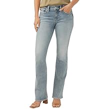 Silver Jeans Co. Women's Suki Mid Rise Curvy Fit Bootcut Jeans, Med Wash, 27W x 33L