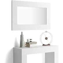 Mobili Fiver, Evolution Rectangular Wall Mirror, 46.5 x 28.7 in, Ashwood White, Made in Italy