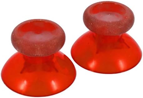 Analog Stick Thumbsticks Joystick Cap for Xbox One Controller Mushroom Cap Rubber Cover (Clear Red)