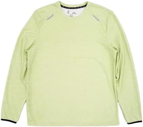 Xersion Mens Lime Blossom Long Sleeve Waffle Crew Training T-Shirt
