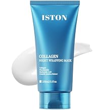 ISTON Collagen Night Wrapping Mask for Glass Skin - Overnight Peel Off for Firmer, Hydrated & Radiant Skin with Hydrolyzed Collagen, Gently Formulated for All Skin Types - 5.07 fl Oz