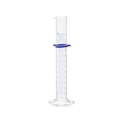 United ScientificTM (UNCYLNGB-100) 100ml Graduated Cylinder, Borosilicate 3.3 Glass, Double Metric Scale, Class B, Pack of 2
