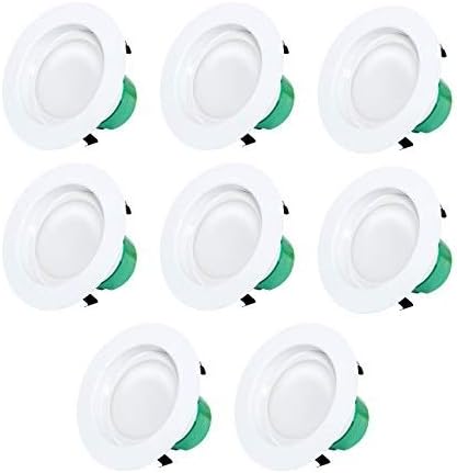 Westgate Lighting 12 Watt 4" Inch Recessed Lighting Kit Dimmable LED Retrofit Downlight with Integrated Smooth Trim 120V (3500K Neutral White 8 Pack)