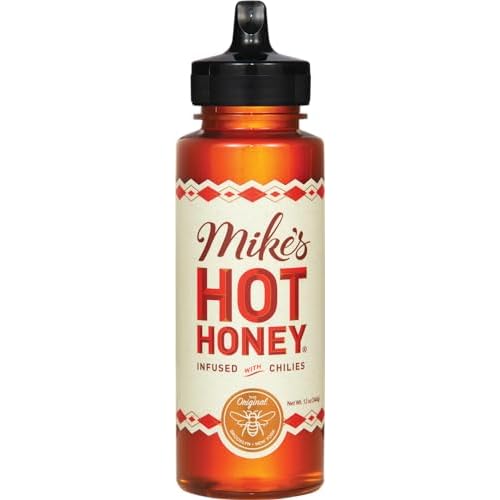 Mikes Hot Honey, 12 oz Squeeze Bottle 1 Pack, Honey with a Kick, Sweetness & Heat, 100% Pure Honey, Shelf-Stable, Gluten-Free & Paleo