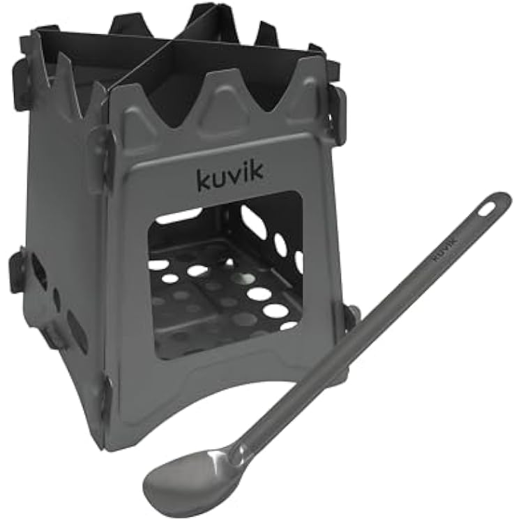Kuvik Titanium Wood Stove & Titanium Spoon Bundle