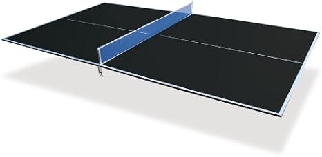 95 FT Medium-Sized Foldable Table Tennis Table for Pool Tables, Indoor/Outdoor Table Tennis Conversion Top, with Net and Quality Foam Padding, Lightweight and Portable - Black