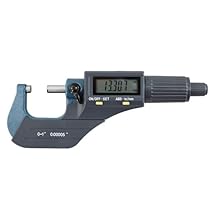 Accusize Industrial Tools 0-1''/0-25 mm by 0.00005''/0.001 mm 2 Key Electronic Digital Outside Micrometer, Metric/Imperial, Md71-0001