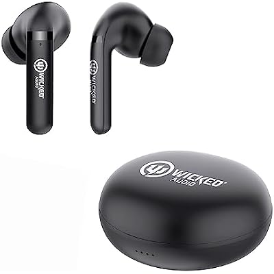 Wicked Audio Mojo 500 True Wireless Bluetooth Earbuds | Clear Call Mics | Long Battery Life | Mobile App | Custom EQ Modes | GPS Find Buds | Transparency Mode | Low Latency | Sweat & Water Resistant