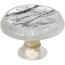 4-Pc,Round Drawer Pulls and Knobs,Handles for Cabinets and Drawers,Closet Door Knobs,White Gray Marble Stone Texture