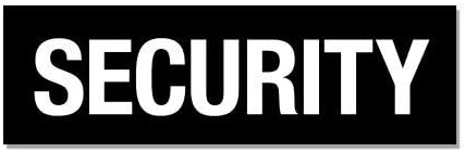 Security - Vinyl Sticker Waterproof Decal