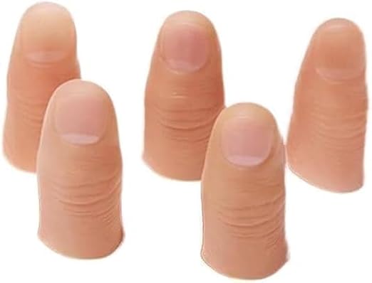 5pcs/Set Magic Trick Fingers Fake Thumb Tips Stage Show Prop Prank Magic Kits and Accessories for Vanishing Exchanging and Appearing Magic Tricks