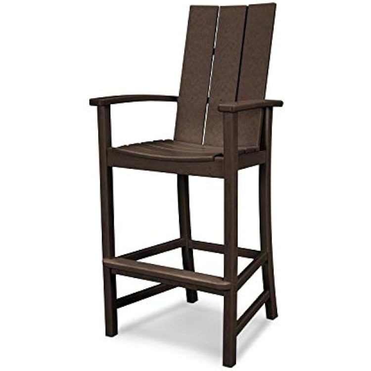 POLYWOOD Modern Adirondack Bar Chair in Mahogany