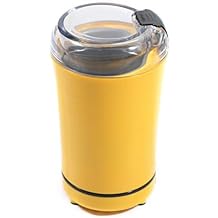 Electric Coffee Grinder, 150W Small Spice Grinder with Stainless Steel Blade, 50g Capacity One-Touch Mill for Coffee Beans, Pepper, Herbs, Nuts (Yellow)