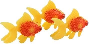 Artificial Aquarium Fish Plastic Fish Moving Fish Ornament Decoration Orange Goldfish for Aquarium Themed Ornaments Aquarium Decoration 3 Pieces