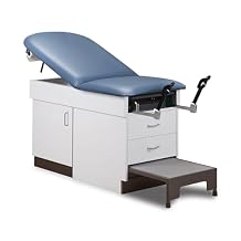 MSEC, Complete Medical Exam Room, Exam Table, Side Chair and Pneumatic Physician Stool, Color: Light Gray Laminate (Slate Blue)