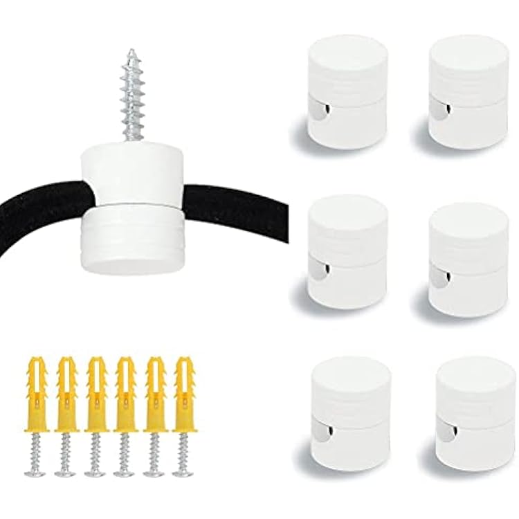 Swag Hook for Chandelier Ceiling Lights Cable, Lamp Hook for Hanging Pendant Lighting Fixture,6 Pack White Modern Swag Hooks for Ceiling Hanging