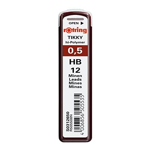 rOtring Tikky hi-Polymer Lead Refills, 0.5 mm, HB 312650