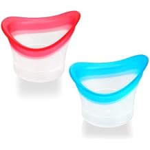 Ptwola 2pcs Eye Wash Cup Eye Wash Cleaner Kit Silicone Eyes Cleaning Cup for Rinse Portable Care Tool Transparent with Storage Container for Quick Relief Tired Dust Cleaning Makeup Irritants