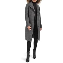 Kenneth Cole Women's Double Face Wool with Notched Collar Coat