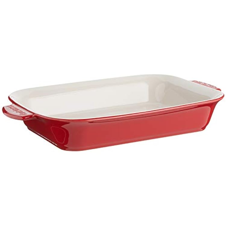 Cuisinart Chefs Classic Ceramic Bakeware-4 Quart Large Rectangular Baker, Red