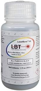 LaserBond 100 Black Laser Marking Ink 50g, Compatible with CO2 Fiber Diode and YAG Laser Engravers, Permanent Marks on Metal Glass Stone and Ceramic