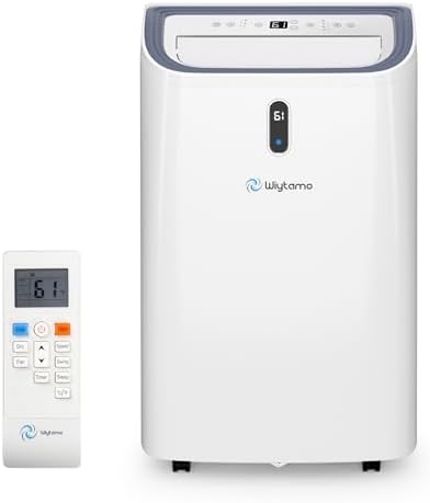 14,000 BTU Portable Air Conditioners for 700 Sq.Ft, 4-in-1 Room Air Conditioner with Cooling, Heating, Dehumidifier, Fan, Remote, Sleep Mode, Auto Swing, 24H Timer, Self-Evaporating Portable AC Unit