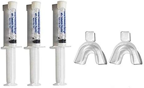 Teeth Bleaching Whitening at Home Kit 35% Carbamide Peroxide 3 Gel Syringes (10cc) and 2 Silicone Mouth Trays