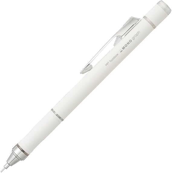 Tombow Mono Graph Grip Başlıklı Mekanik Kalem • 0,5 mm • Grimsi Fildişi
