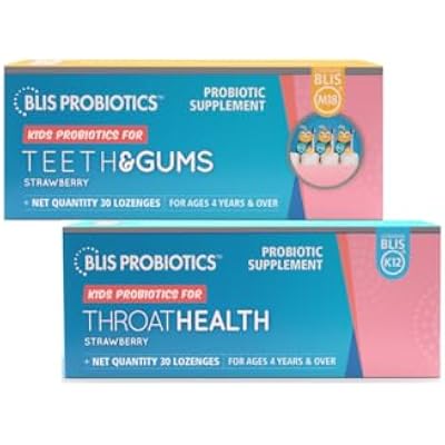 BLIS Kids ThroatHealth  Kids Teeth & Gums - Oral Health Support - Total 60 Count