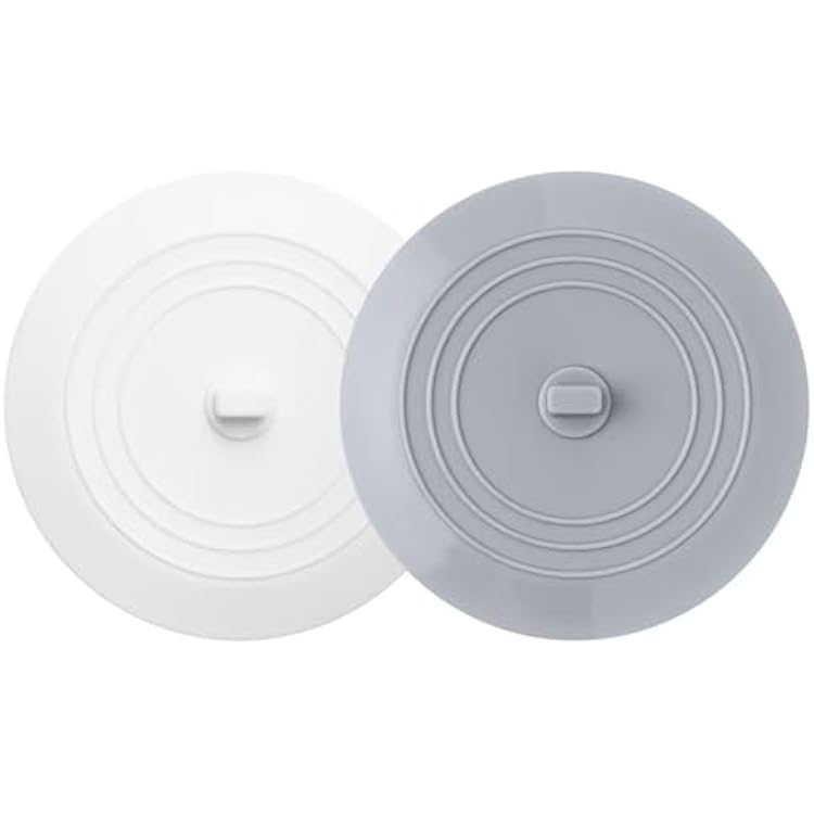 Vaincre 2PCS Bathtub Drain Stopper - 5 Silicone Kitchen Bathroom Hair Water Shower Stopper, Bathtub Drain Plug, Universal Flat Suction Shower Kitchen Cover, Bathroom Laundry Accessories