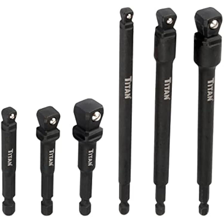 Titan Tools 49036 6-Piece Impact Wobble Socket Adapter and Extension Set