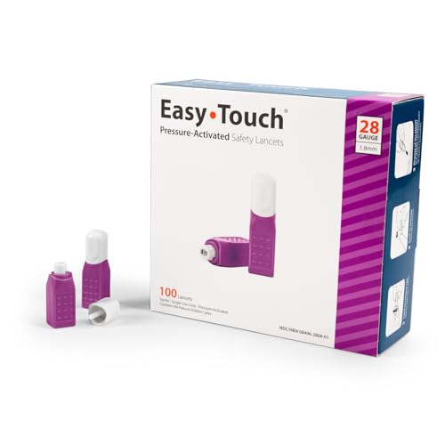 Easy Touch Pressure-Activated Safety Lancets, 28 Gauge 100ct