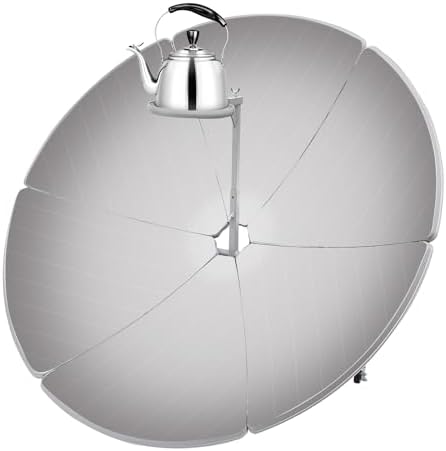 Parabolic Solar Cooker, High Efficiency Outdoor Camping Sun Oven Cooking Steaming Cookware Boil Water Sun Oven 800-1000C