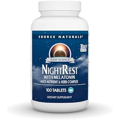Source Naturals Sleep Science NightRest with Melatonin - BioAligned MultiNutrient & Herb Complex, for Rest & Relaxation Support - 100 Tablets