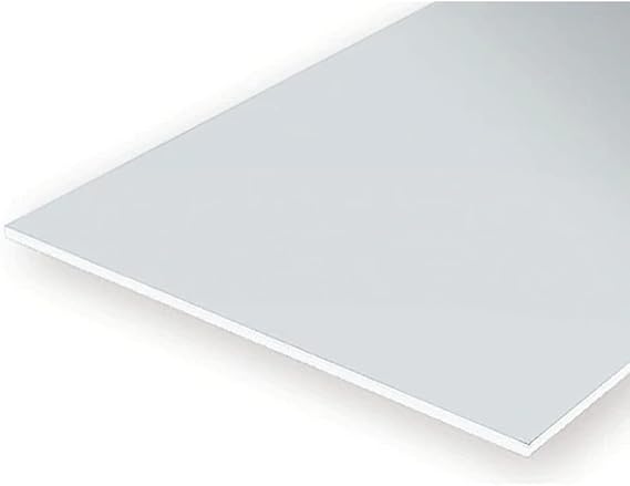Evergreen 9008 White Polystyrene Sheet Set of 3 White