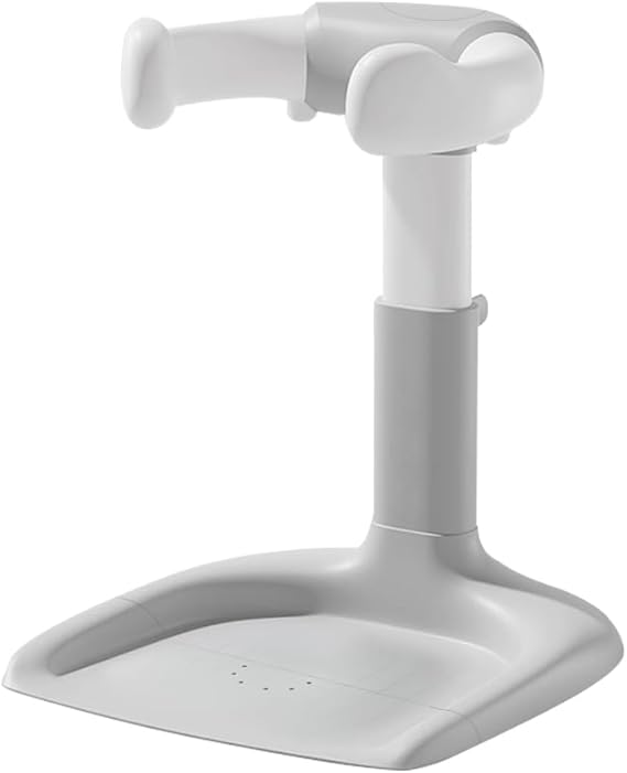 Baby Bath Stand, Baby Shower Standing Support with Adjustable Height and Armrest, Portable Bath Helper with Anti-Skip Base for Infants 8-36 Months (Detachable)
