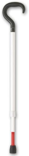 Ambutech Adj. Support Cane- 29-37-in. White-Red