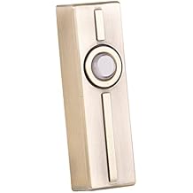Craftmade PB5013-AB Surface Mount Rectangular Lighted LED Door Bell Push Button, 4"H x 1"W, Antique Brass