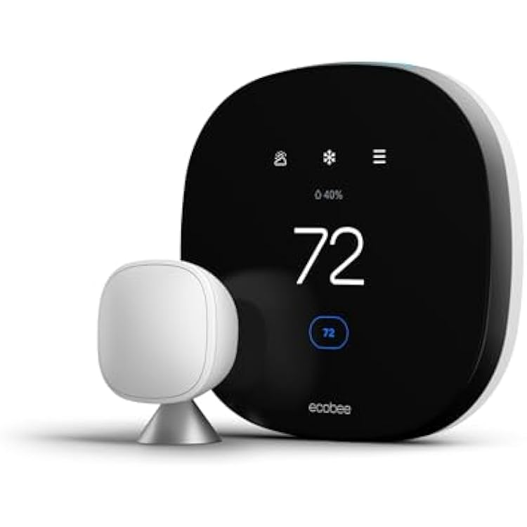 ecobee SmartThermostat with Voice Control - Programmable Wifi Thermostat - Works with Siri, Alexa, Google Assistant - Smart Thermostat for Home