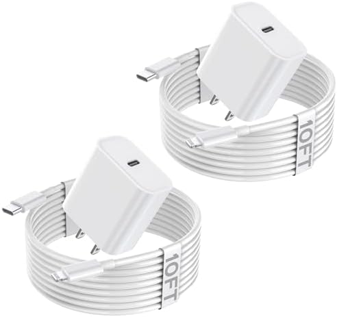 Fast iPhone Charger,i Phone 14 Charger Fast Charging Power Delivery USB C Charger Block Travel Plug with 10Feet Extra Long USB C to Lightning Cable Cord Charging for iPhone1414 Pro131211XXR,iPad