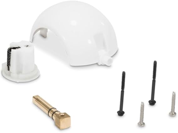 Dometic 385318162 RV Toilet Flush Ball & Shaft Kit | Brass with White Caps | Fits Sealand and Dometic Toilets | Includes Ball Rotor Shaft, Half Ball, 2 Screws, and Cartridge