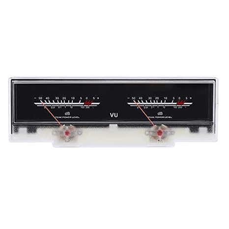 VU Meter, Power Amplifier DB Meter with 3Pcs White LED Backlight, Sound Audio Level Tester with Vertical Working Direction