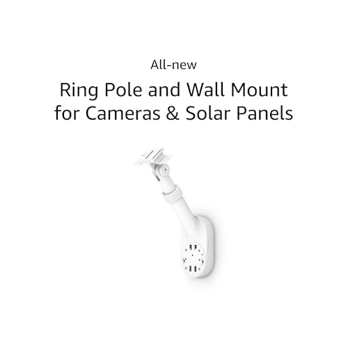 All-New Ring Pole and Wall Mount for Cameras and Solar Panels, White