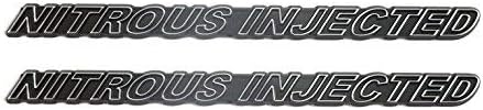Nitrous Injected Engine NOS Emblems in Chrome & Black Trim - 7.0" Long Pair